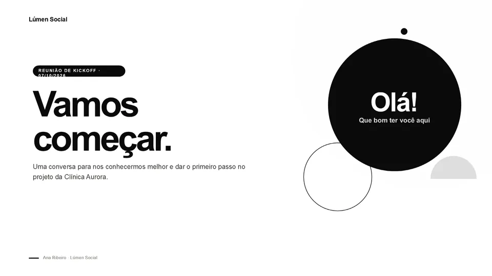 Capa da reunião de kickoff